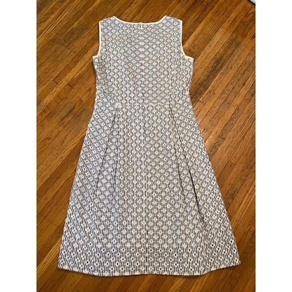 Brooks Brothers blue/white stripe eyelet sleeveless dress - Picture 2 of 6